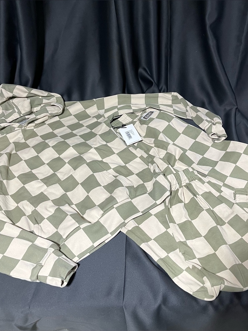 Ampersand Women’s Olive & Cream Checkered Long-Sleeve Shirt